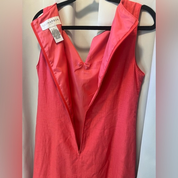 Sag Harbor Pink Sheath Linen Blend Midi Dress with Scoop Neck - Picture 3 of 8